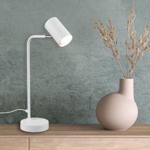 Lampe de table moderne blanche, Kaso, avec interrupteur