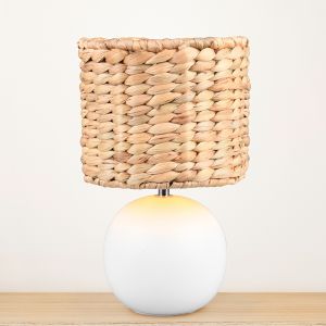 Lampe de table rustique marronne, Minouk, avec interrupteur