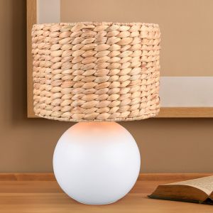 Lampe de table rustique marronne, Minouk, avec interrupteur
