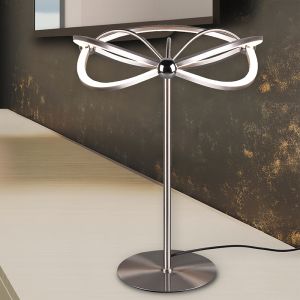 Lampe de table moderne nickel, Remy, 20W, 3000K LED, avec interrupteur