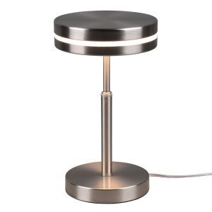 Lampe de table moderne nickel, Marjon, 6W, 3000K LED, avec interrupteur