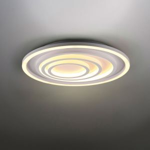 Lampe plafond moderne blanche, Carolijn, 40W, blanc chaud à froid réglable LED, avec télécommande