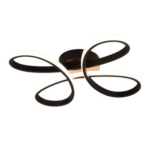 Plafonnier design noir, Vikash, 25W, 3000K LED, gradable en 3 étapes