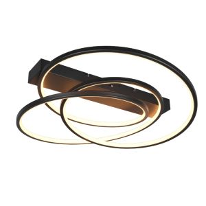 Lampe plafond design noire, Teodore, 34W, white switch LED, gradable en 3 étapes