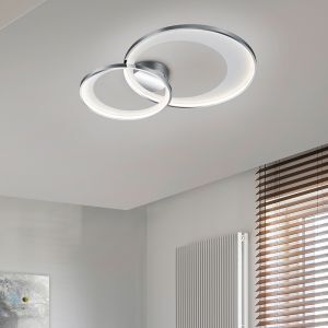 Lampe plafond moderne chromée, Kendi, 29W, 3000K LED