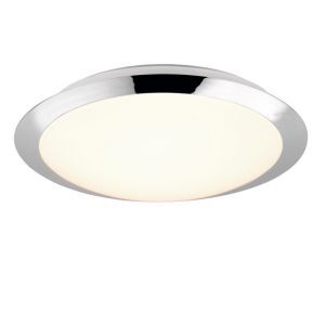 Plafonnier salle de bain en plastique chromé, Ronan, 12W, 3000K LED, IP44
