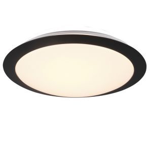 Plafonnier salle de bain en plastique blanc, Ronan, 12W, 3000K LED, IP44