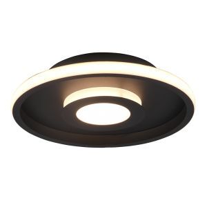Plafonnier salle de bain moderne noir, Kayla, 28W, 3000K LED, IP44