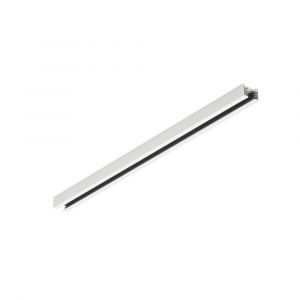 Rail électrifié 50cm pour éclairage sur rail biphasé, métal, blanc