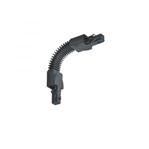 Connecteur flexible pour éclairage sur rail biphasé, plastique, noir