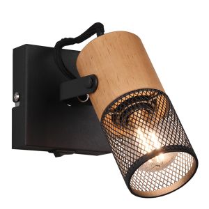 Spot mural vintage noir, Jessica, avec interrupteur