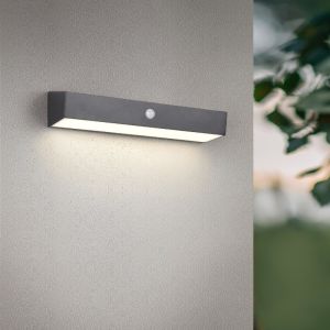 Applique solaire extérieur moderne noire, Ravindra, 6W, 4000K LED, IP44