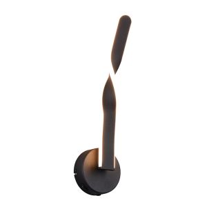 Applique murale design noire, Quirinus, 11W, 4000K LED, avec interrupteur