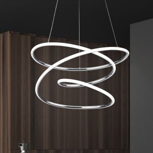Suspension design chromée, Marell, 36W, 4000K LED, gradable en 3 étapes