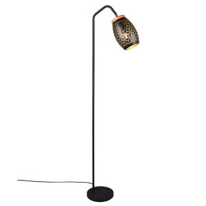 Lampadaire moderne noir, Delana, avec interrupteur
