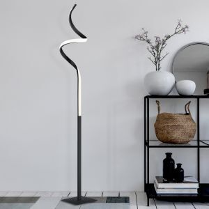 Lampadaire moderne noir, Aby, 11W, 3000K LED, avec variateur tactile