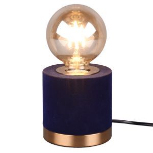 Lampe de table en béton bleue, Fabienne, avec interrupteur