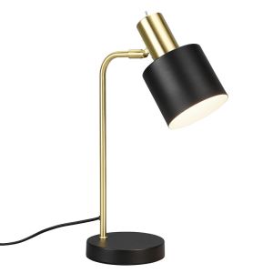 Lampe de table en métal noire, Zoja, avec interrupteur