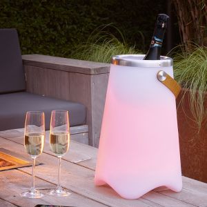 Lampe de table extérieur moderne blanche, Sedex, 2W, RGBW LED, IP44, avec télécommande