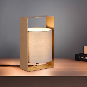Lampe de table moderne marronne, Radhika, avec interrupteur