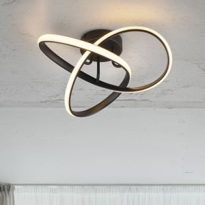 Plafonnier design noir, Suat, 15W, 3000K LED