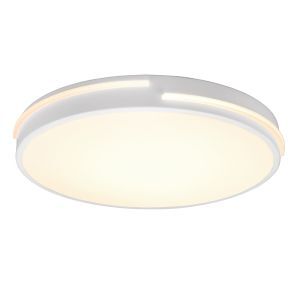 Lampe plafond moderne blanche, Fadi, 24W, blanc chaud à froid réglable LED, avec télécommande