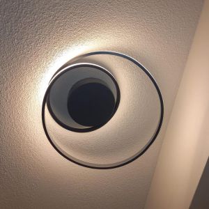 Lampe plafond moderne taupe, Sassandra, 22W, 3000K LED, gradable en 3 étapes