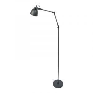Lampadaire noir industriel, Melco, avec interrupteur