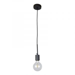 Suspension sans abat-jour noire industrielle, Bolb