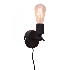 Applique murale noire industrielle, Bolb, avec interrupteur