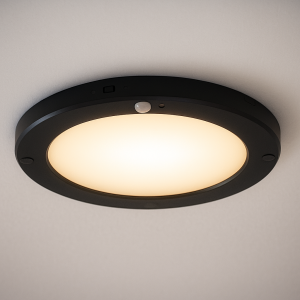 Plafonnier avec capteur noir en plastique, Luan, 20W, 3000K LED