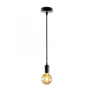 Suspension sans abat-jour noire moderne, Rika