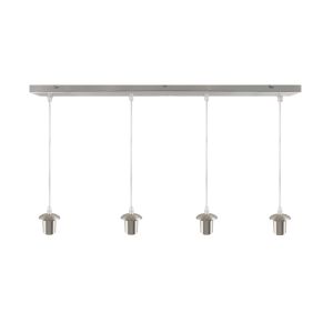 Suspension sans abat-jour chromée en aluminium, Rika