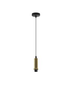 Suspension sans abat-jour dorée en aluminium, Rika