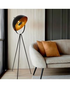Lampadaire doré moderne, Brenna