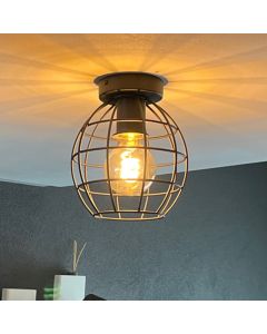 Lampe plafond noire industrielle, Jochem