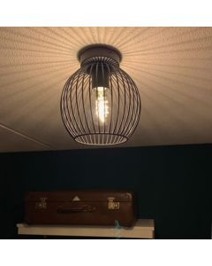 Lampe plafond noire industrielle, Wiro