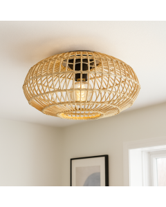 Lampe plafond marronne rustique, Emilio