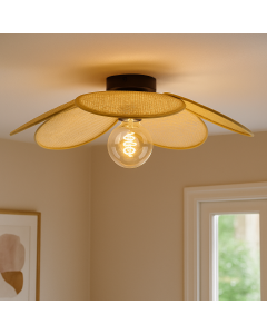 Plafonnier en rotin marron, Rowen
