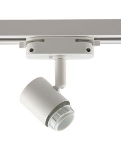 Spot de système de rail monophasé blanc en plastique,