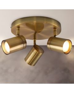 Plafonnier salle de bain laiton moderne, Ciara, IP44