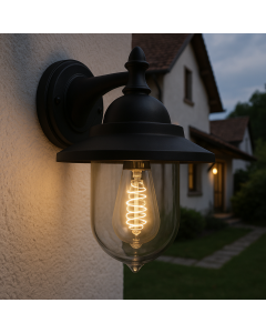 Luminaire extérieur noir classique, Tariq, IP44