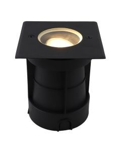 Spot encastré extérieur noir en aluminium, Catamarca, IP65, faisceau lumineux orientable