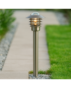 Luminaire extérieur argenté en acier inoxydable, Felice, IP44