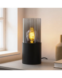 Lampe de table noire moderne, Huy, avec interrupteur