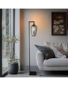 Lampadaire gris design, Andy, avec interrupteur