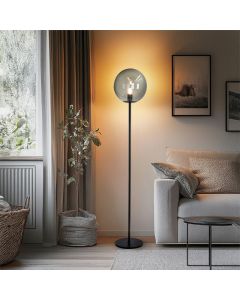 Lampadaire gris design, Dolf, avec interrupteur
