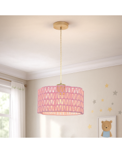 Suspension en papier rose, Mickey