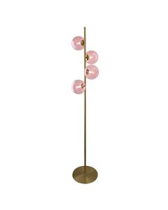 Lampadaire rose design, Remo, avec interrupteur