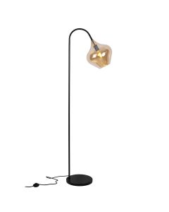 Lampadaire ambre design, Sophia, avec interrupteur
